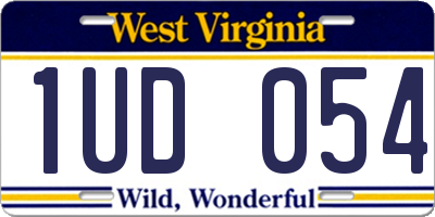 WV license plate 1UD054