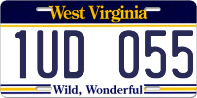 WV license plate 1UD055