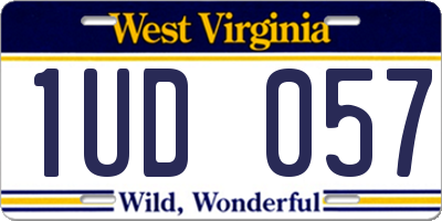 WV license plate 1UD057