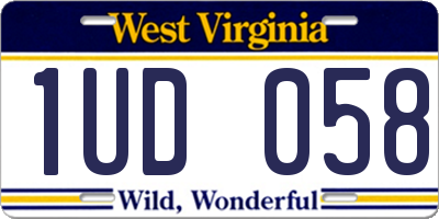 WV license plate 1UD058