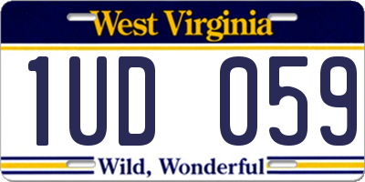 WV license plate 1UD059
