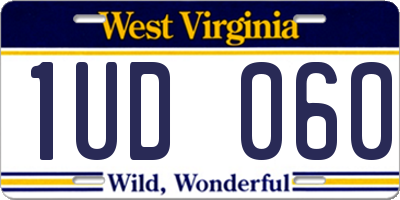 WV license plate 1UD060
