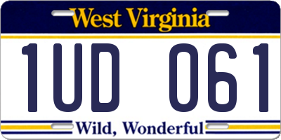 WV license plate 1UD061