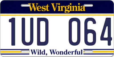 WV license plate 1UD064