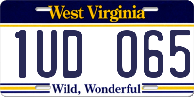 WV license plate 1UD065