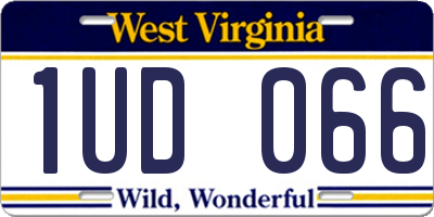 WV license plate 1UD066