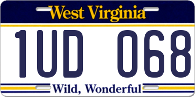 WV license plate 1UD068