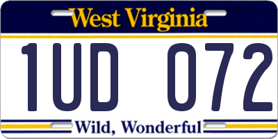 WV license plate 1UD072