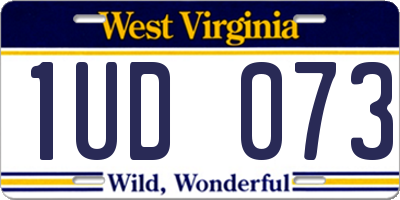 WV license plate 1UD073