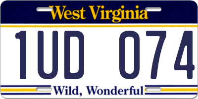 WV license plate 1UD074