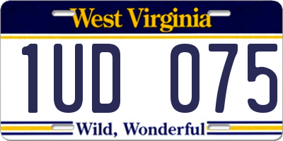 WV license plate 1UD075