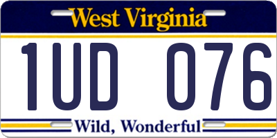 WV license plate 1UD076