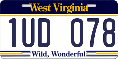 WV license plate 1UD078