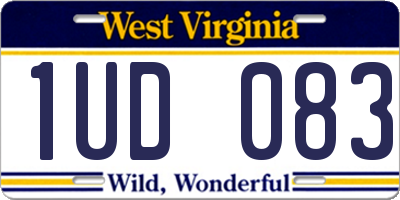 WV license plate 1UD083
