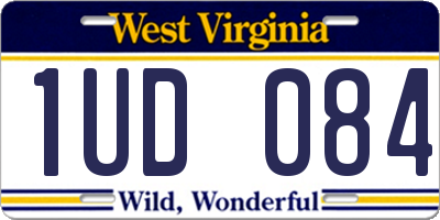 WV license plate 1UD084