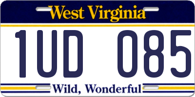 WV license plate 1UD085