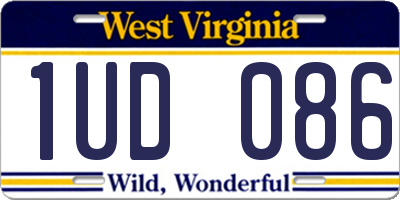 WV license plate 1UD086