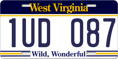 WV license plate 1UD087