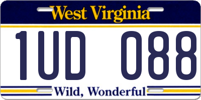 WV license plate 1UD088