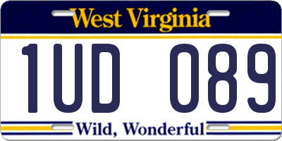 WV license plate 1UD089