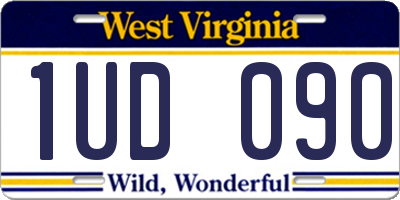 WV license plate 1UD090