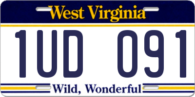 WV license plate 1UD091