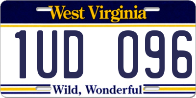 WV license plate 1UD096
