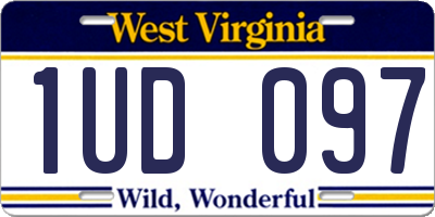 WV license plate 1UD097