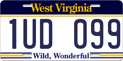 WV license plate 1UD099