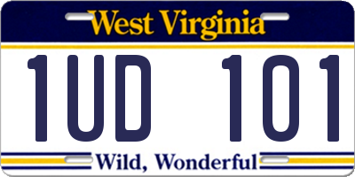 WV license plate 1UD101