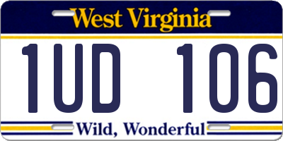 WV license plate 1UD106