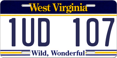 WV license plate 1UD107