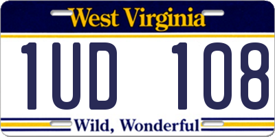 WV license plate 1UD108