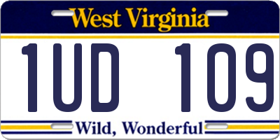WV license plate 1UD109