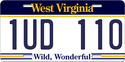 WV license plate 1UD110