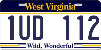 WV license plate 1UD112