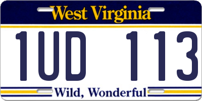 WV license plate 1UD113