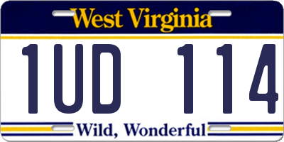 WV license plate 1UD114