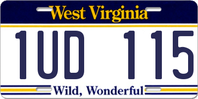 WV license plate 1UD115