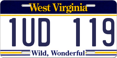 WV license plate 1UD119