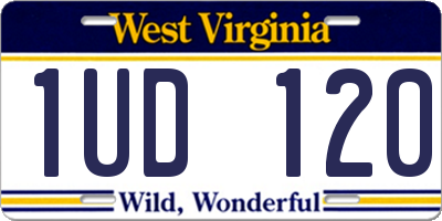WV license plate 1UD120