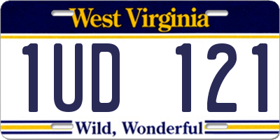 WV license plate 1UD121