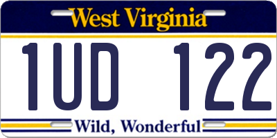 WV license plate 1UD122