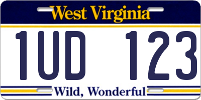 WV license plate 1UD123