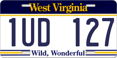 WV license plate 1UD127