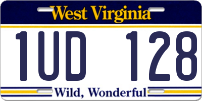 WV license plate 1UD128