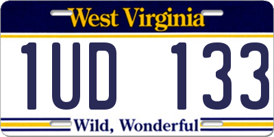 WV license plate 1UD133