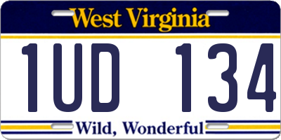 WV license plate 1UD134