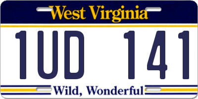 WV license plate 1UD141