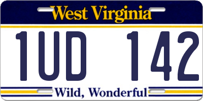 WV license plate 1UD142
